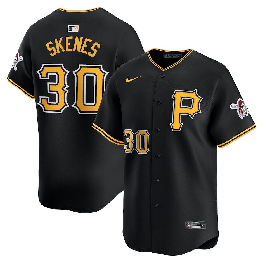 Mens Pittsburgh Pirates #30 Paul Skenes Nike Black Alt Limited Baseball Jersey->pittsburgh pirates->MLB Jersey